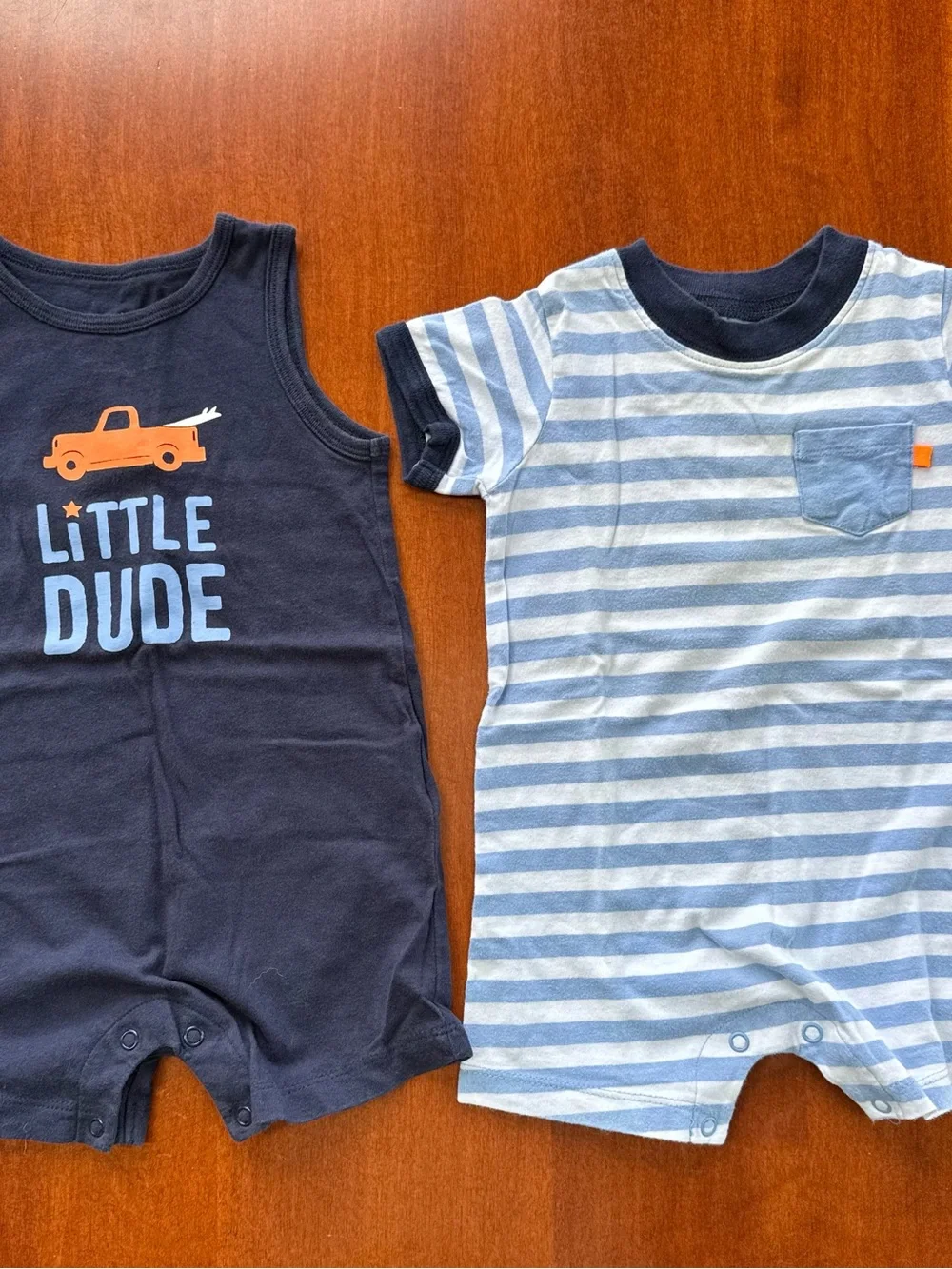 Carter's Navy 'Little Dude' Tank One-Piece with Orange Truck